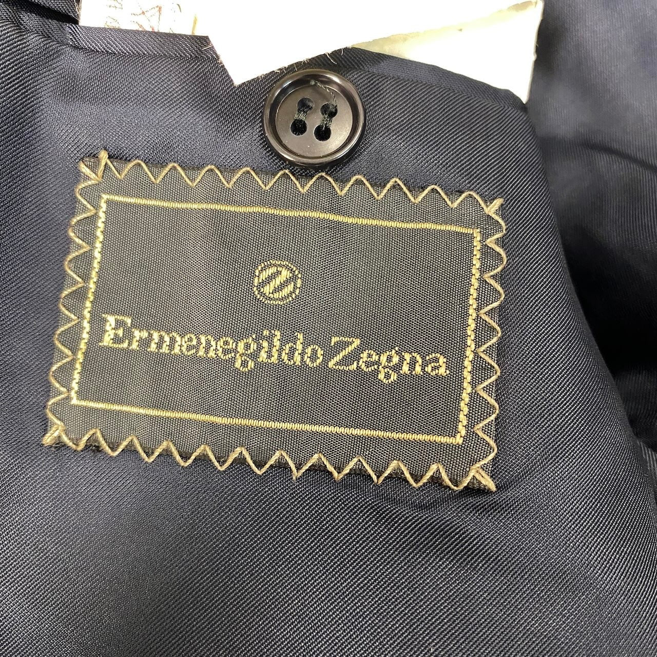 38h31 Ermenegildo Zegna エルメネジルドゼニア テーラードジャケット チェック柄 2B サイズ54 ネイビー ウール100％ メンズ 紳士服o07t