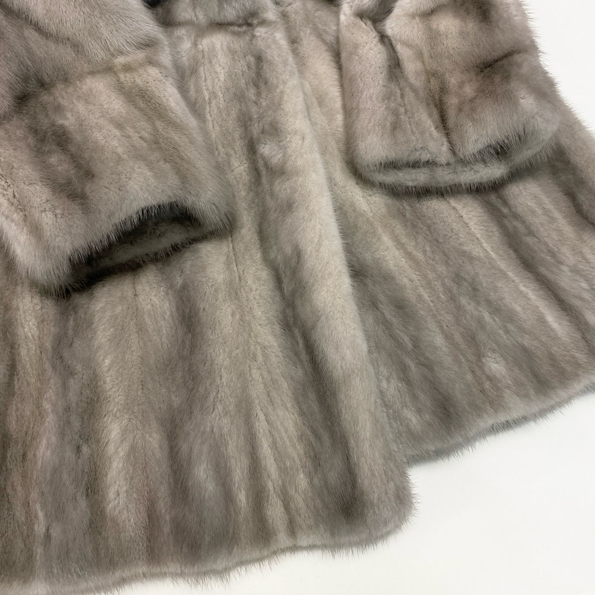 93i19 Pelta Furs サファイアミンク ロングコート 丈100cm F シルバーグレー 本毛皮 Sapphire Mink Fur Long Coatt18r