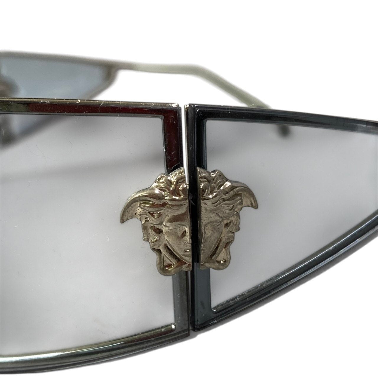 h20 VERSACE ヴェルサーチ サイドレンズサングラス Side-Shield Sunglasses MOD.N23 シルバー クリアブルーt18r