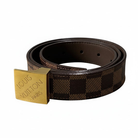 d16 LOUIS VUITTON ルイヴィトン M6944V サンチュールキャレ ダミエライン ベルト サイズ34/25 ブラウン メンズta1