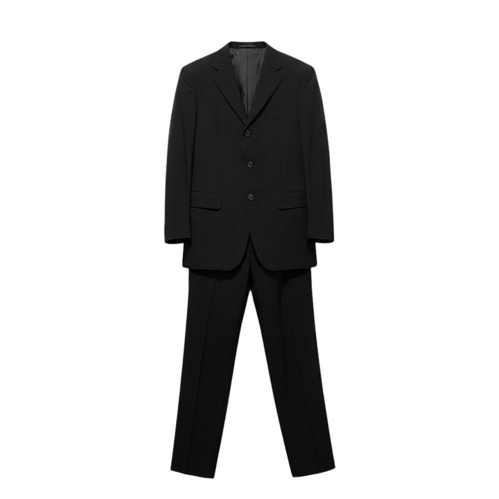 33g2 BURBERRY BLACK LABEL バーバリーブラックレーベル セットアップスーツ テーラードジャケット 3B スラックス 38Lサイズ ブラック ウール100％ メンズ 男性用u02t