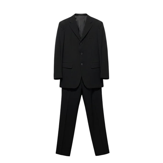 33g2 BURBERRY BLACK LABEL バーバリーブラックレーベル セットアップスーツ テーラードジャケット 3B スラックス 38Lサイズ ブラック ウール100％ メンズ 男性用u02t