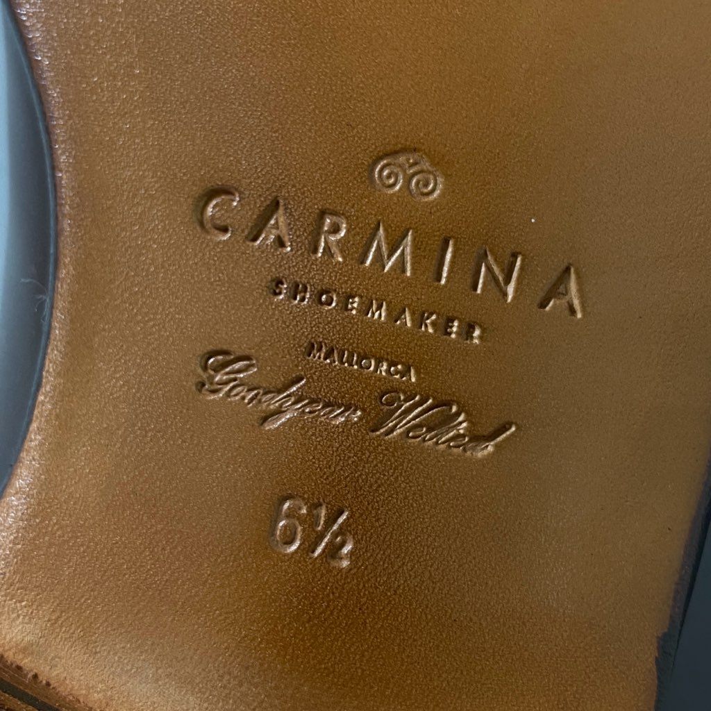 1f30 《極美品》 CARMINA カルミナ グッドイヤー ストレートチップ 内羽根 ドレスシューズ 革靴 ビジネスシューズ サイズ6 1/2 ダークブラウン メンズ 紳士靴