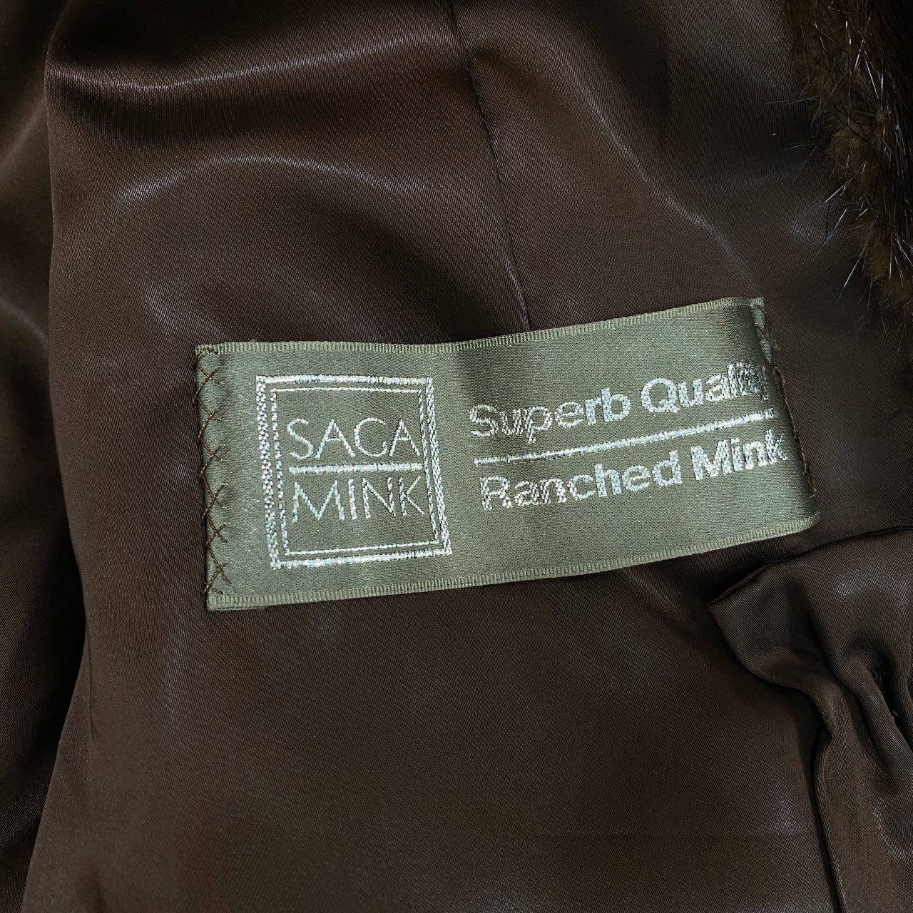 40L10 SAGA MINK サガミンク 銀サガ マホガニーミンク ファーコート サイズ13号 ブラウン 最高級本毛皮 MINK FUR ポケット有t18r