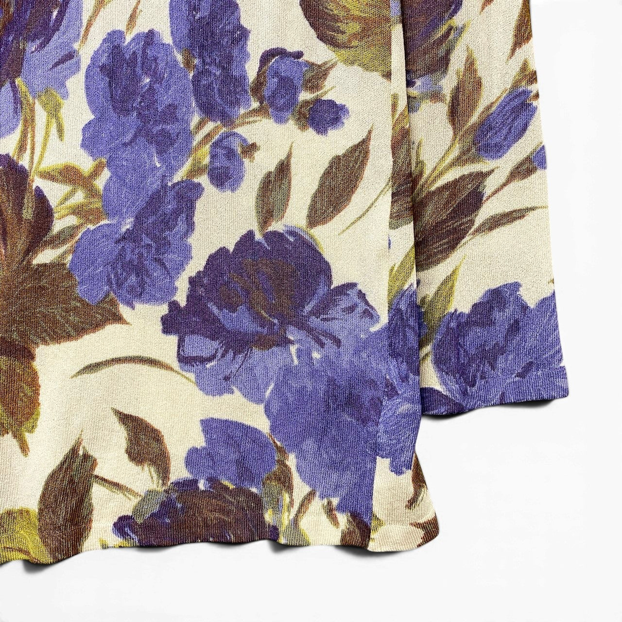 40f15 Blumarine ブルマリン フラワープリント ニットセーター 花柄 薄手 ロングスリーブ マルチカラー レディース女性服o07t