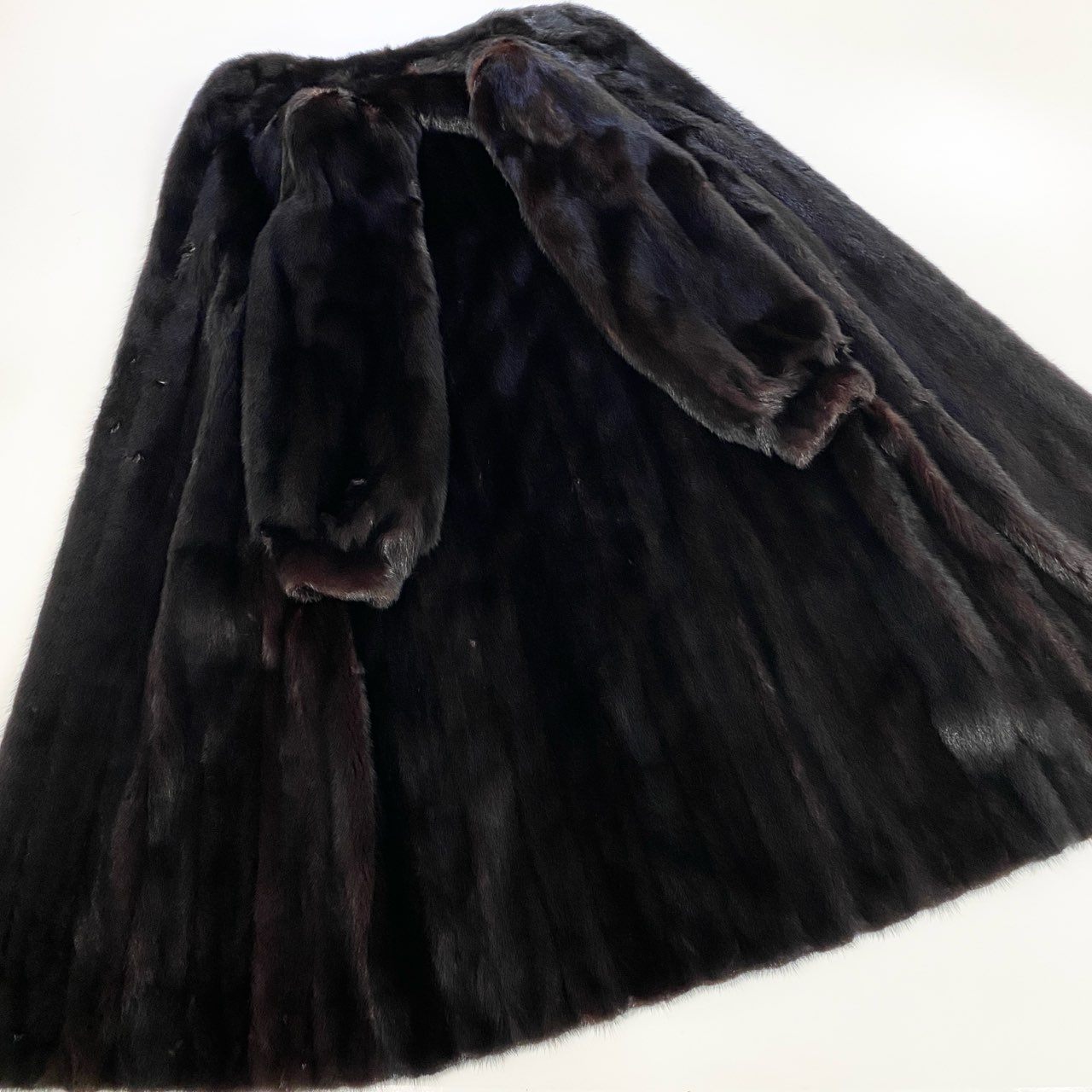 83Ⅼ2 マホガニーミンク 着丈120cm 超ロングコート サイズ11号 ダークブラウン 本毛皮 MINK FUR リアルファー 艶◎ 毛並み◎t18r