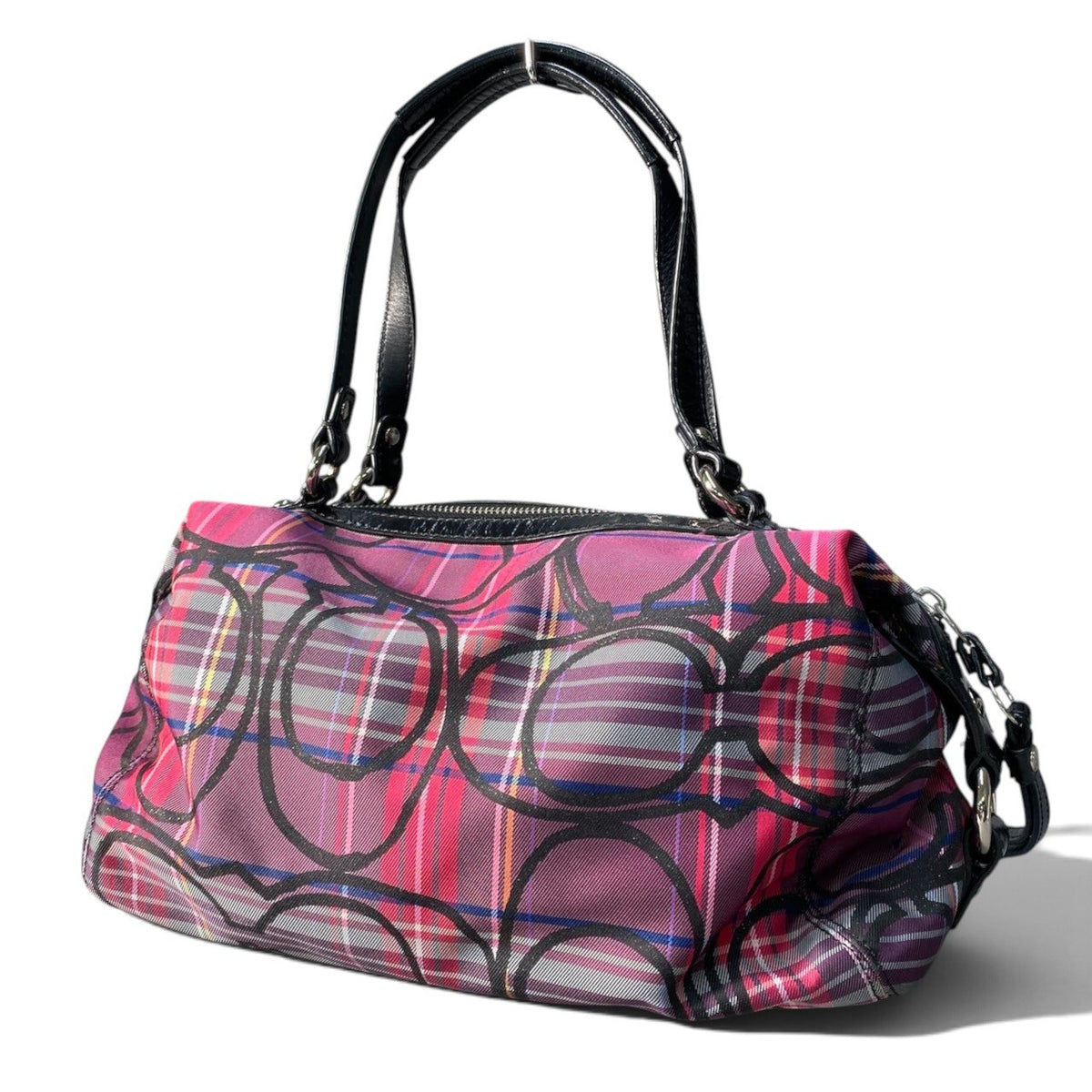 i14 COACH コーチ ラージシグネチャー ショルダーバッグ Large Signature Shoulder Bag F15501 パープル系t18r
