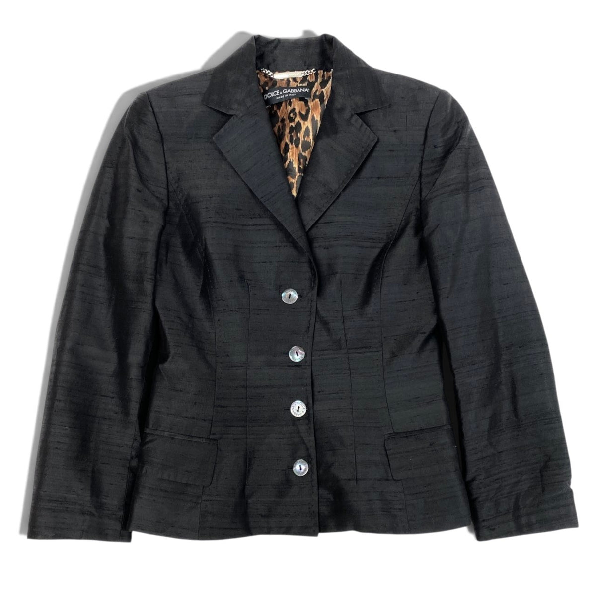 i19 DOLCE＆GABBANA テーラードジャケット イタリア製 40サイズ ブラック シルク100％ レディース 女性用u02t