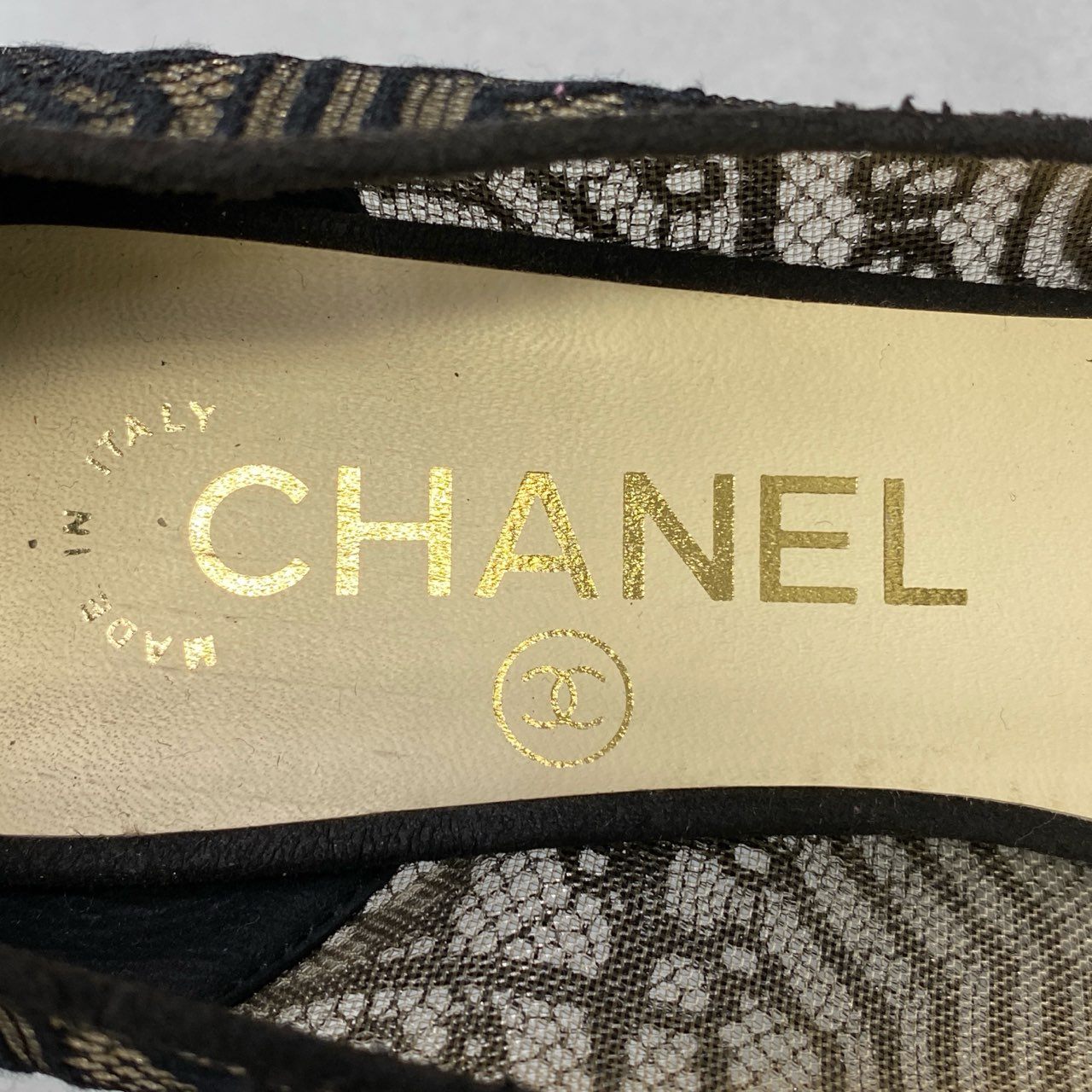 4j3 CHANEL シャネル パール装飾ヒール レースパンプス 35 ブラック ココマーク シューズ 保存袋有t18r