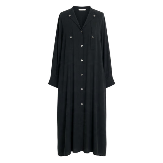 Aj21 【美品】 Y's ワイズ ヨウジヤマモト 00's 2003AW ロングスリーブ シャツワンピース YC-D04-201 サイズ2 ブラック レディースo07t