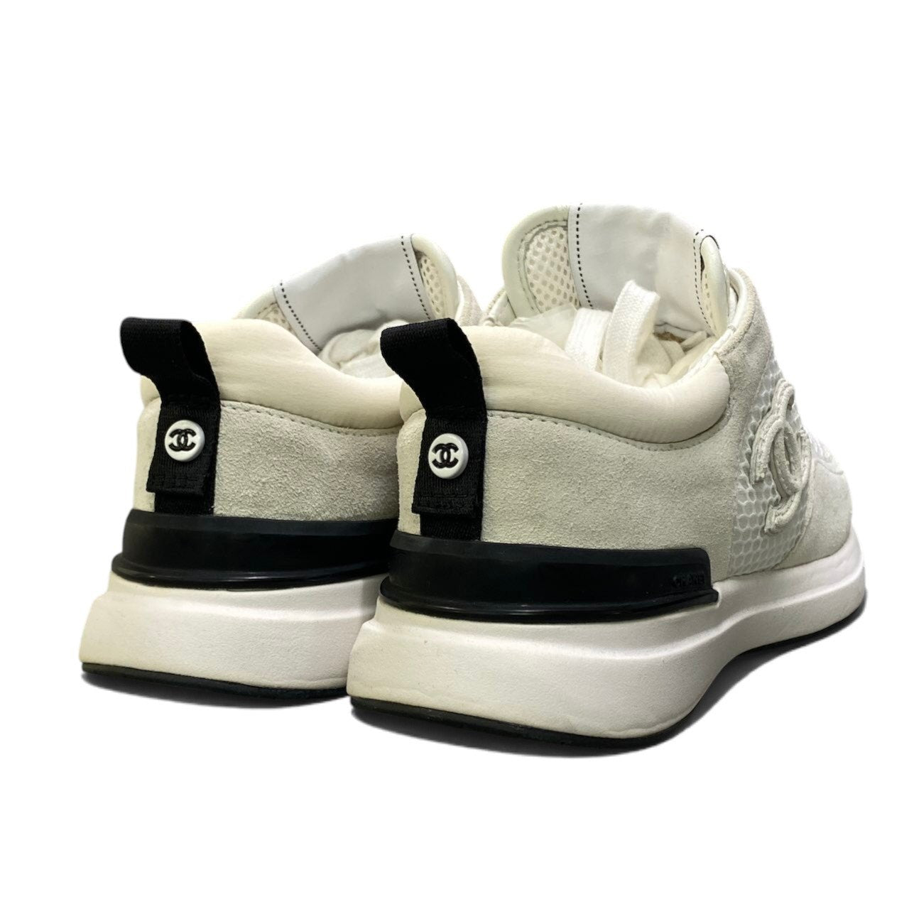 h29《美品》 CHANEL シャネル 22SS CCロゴ テニス スニーカー CC Logo Tennis Sneakers G38800 size 36 ホワイト 箱有t18r