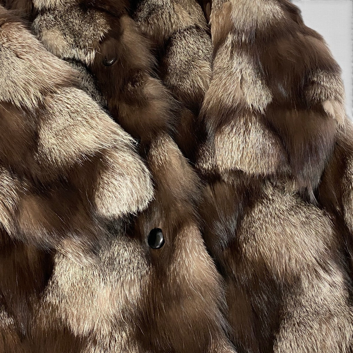 Ej26 【極美品】 Fleur KOBE FUR 毛皮コート ノーカラー シルバーフォックス 裏地総柄 サイズF FOX FUR 本毛皮 レディースu02t