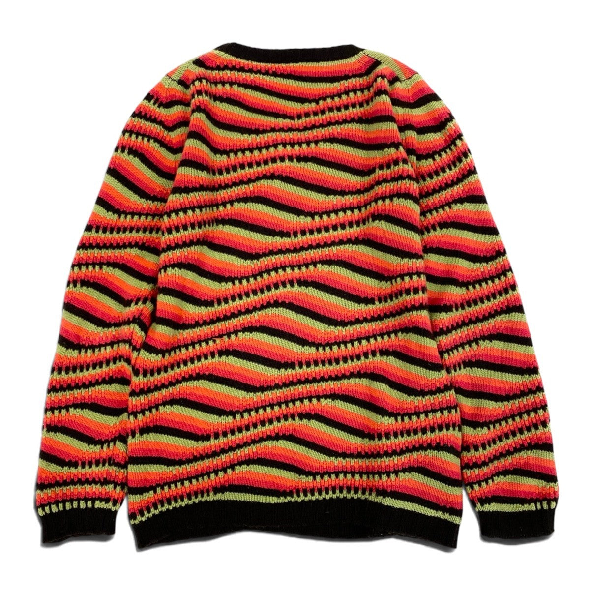 h31 PRADA 2005SS ランウェイ着 マルチボーダー カシミヤセーター 40サイズ マルチカラー カシミヤ100％ レディース 女性用u02t