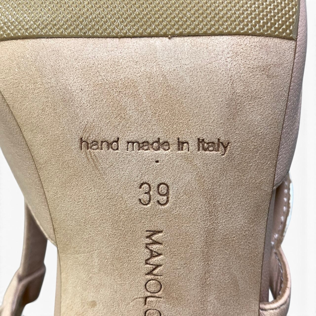 i1 MANOLO BLAHNIK マノロ・ブラニク Munir オープントゥ バックストラップ ヒールサンダル  サイズ39 マルチカラー パテントレザー レディースk02i