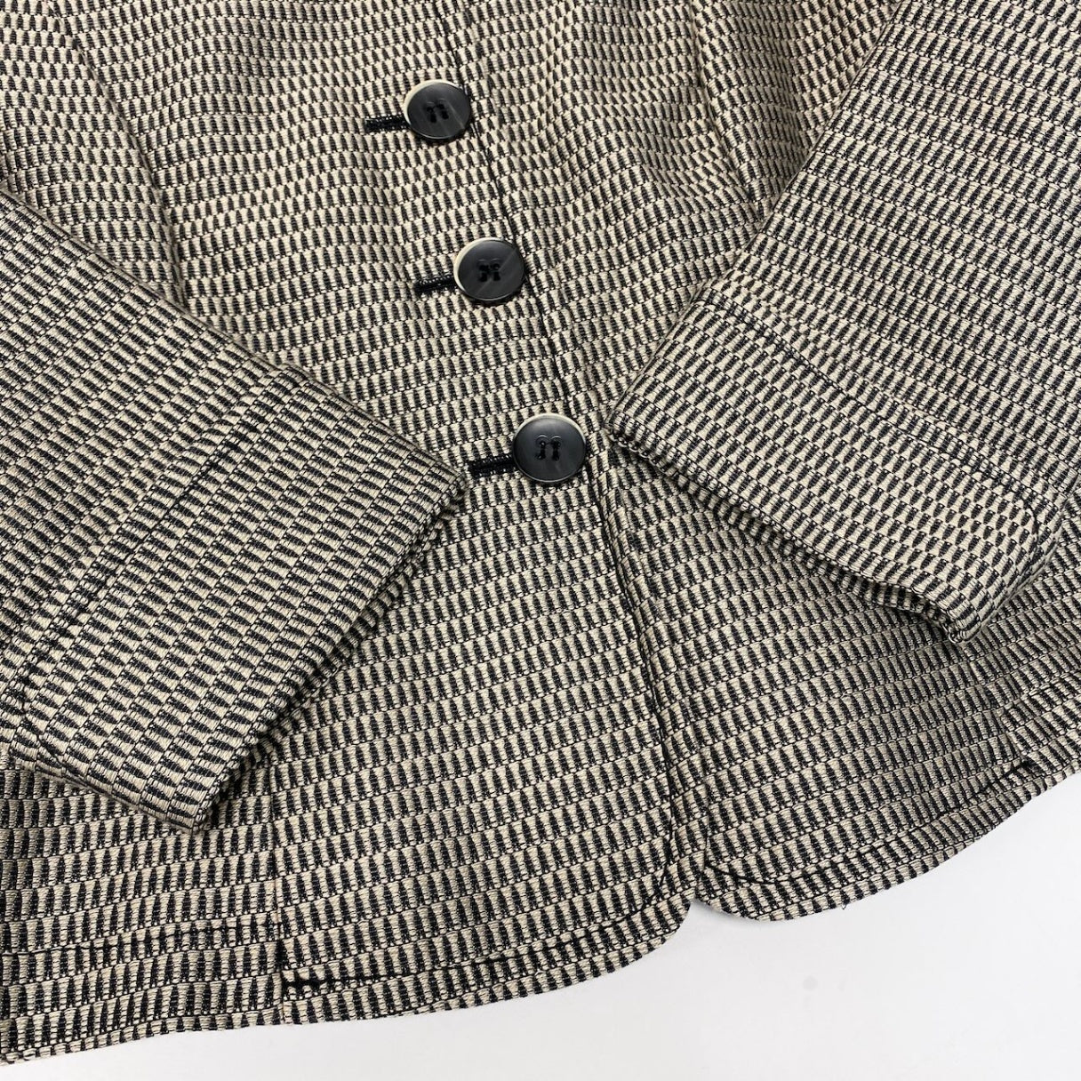 56e12【新品保管品】Max Mara マックスマーラ 総柄ジャケット アウター 50410697 38サイズ ベージュ ブラック レディース 女性用t18r