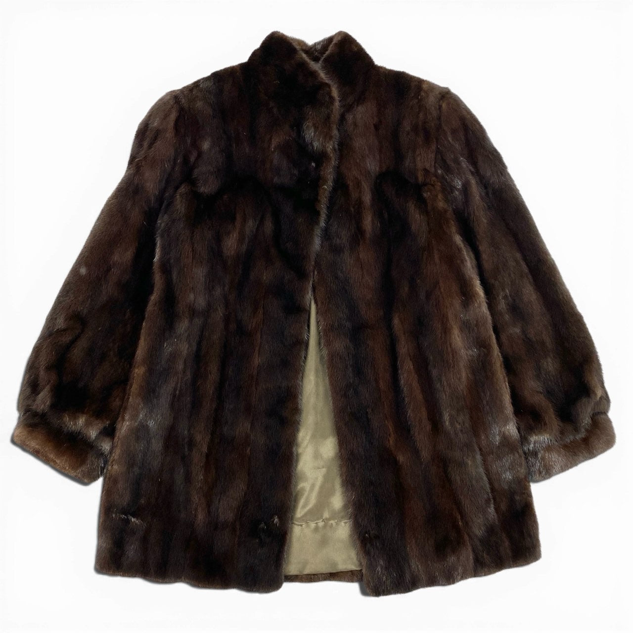 84a21 Rambulton ランブルトン マホガニーミンク ロングコート レディース 女性用 サイズ11 ブラウン系 ミンクファー 本毛皮u02t