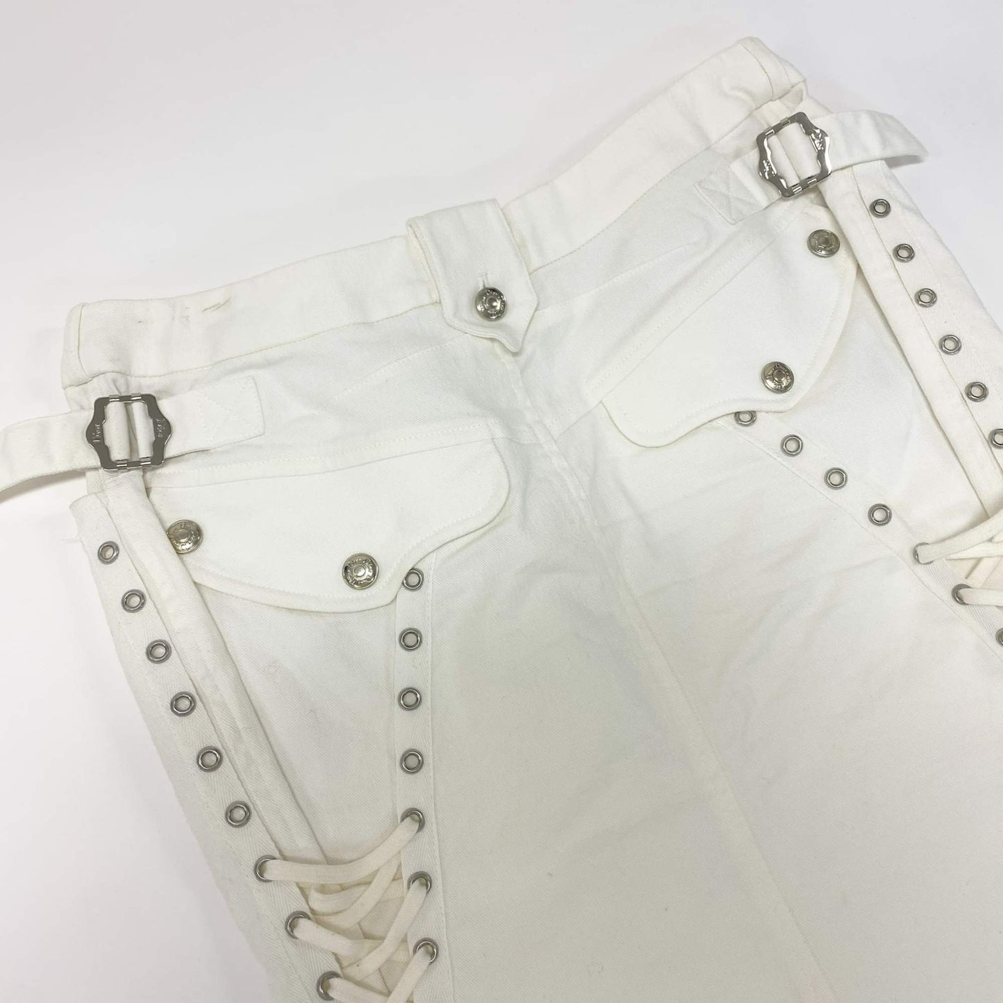 7L22 Christian Dior クリスチャンディオール Vintage Archive 2003 Laced Up Midi Skirt size FR38/USA6  レディース スカート ヴィンテージk02i