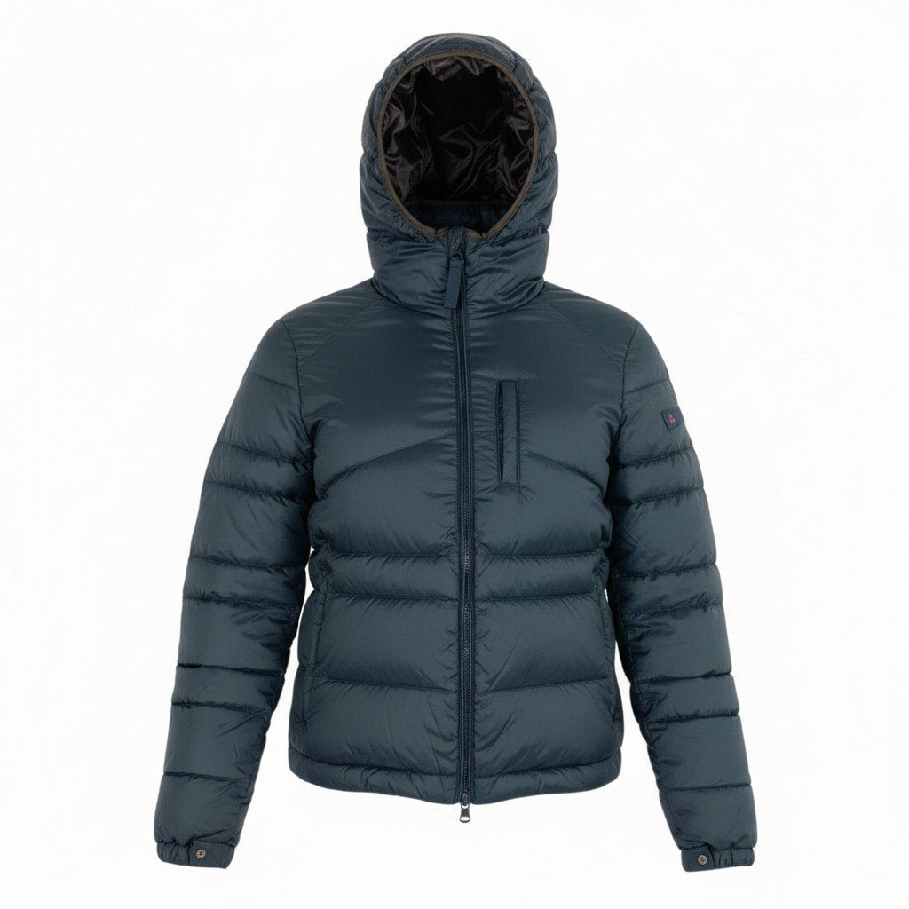 50b27 PEUTERY ピューテリー グースダウンジャケット アウター 袖腕章 S ネイビー メンズu02t