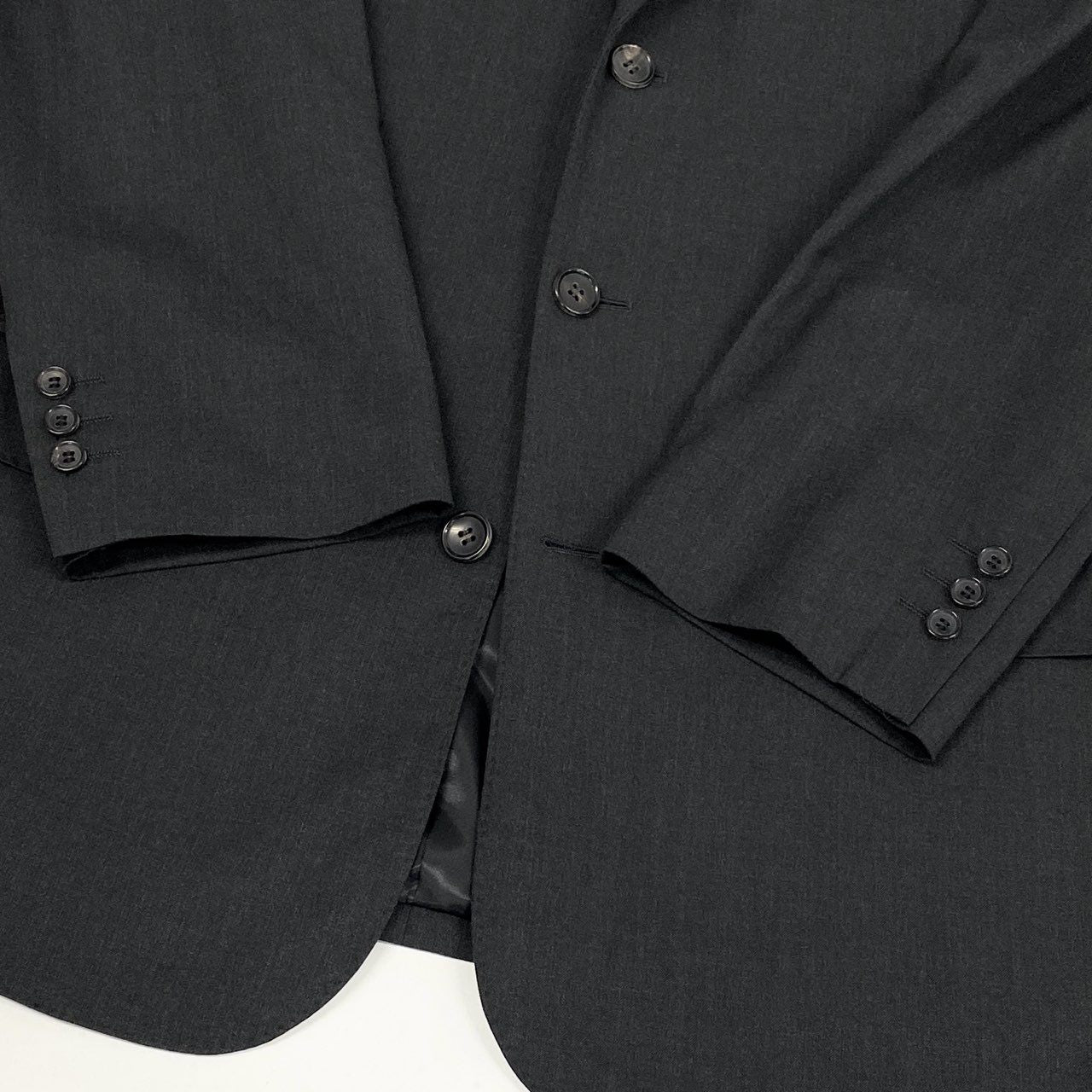 68L11 Papas パパス シングルスーツ セットアップ 総裏地 ジャケット50 ボトム54 グレー ウール メンズu02t