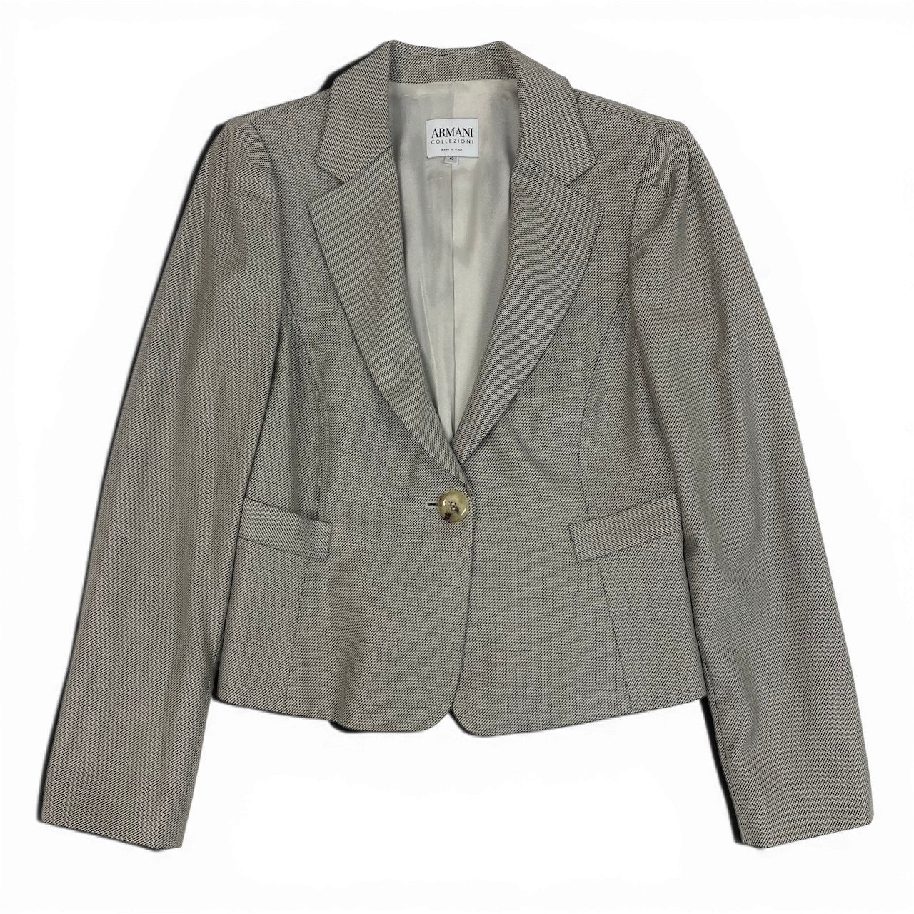 e11 ARMANI COLLEZIONI テーラードジャケット フォーマルジャケット イタリア製 40サイズ グレー系 レディース 女性用k02i