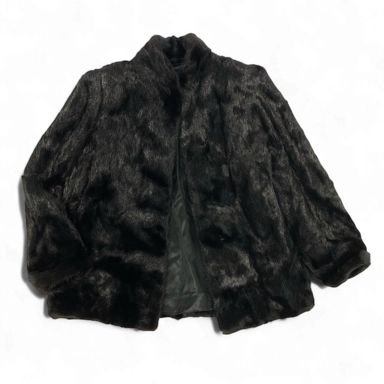 7k14 毛皮コート ファーコート ミンクコート ミンクファー ジャケット ダークミンク 15サイズ ブラック レディースu02t