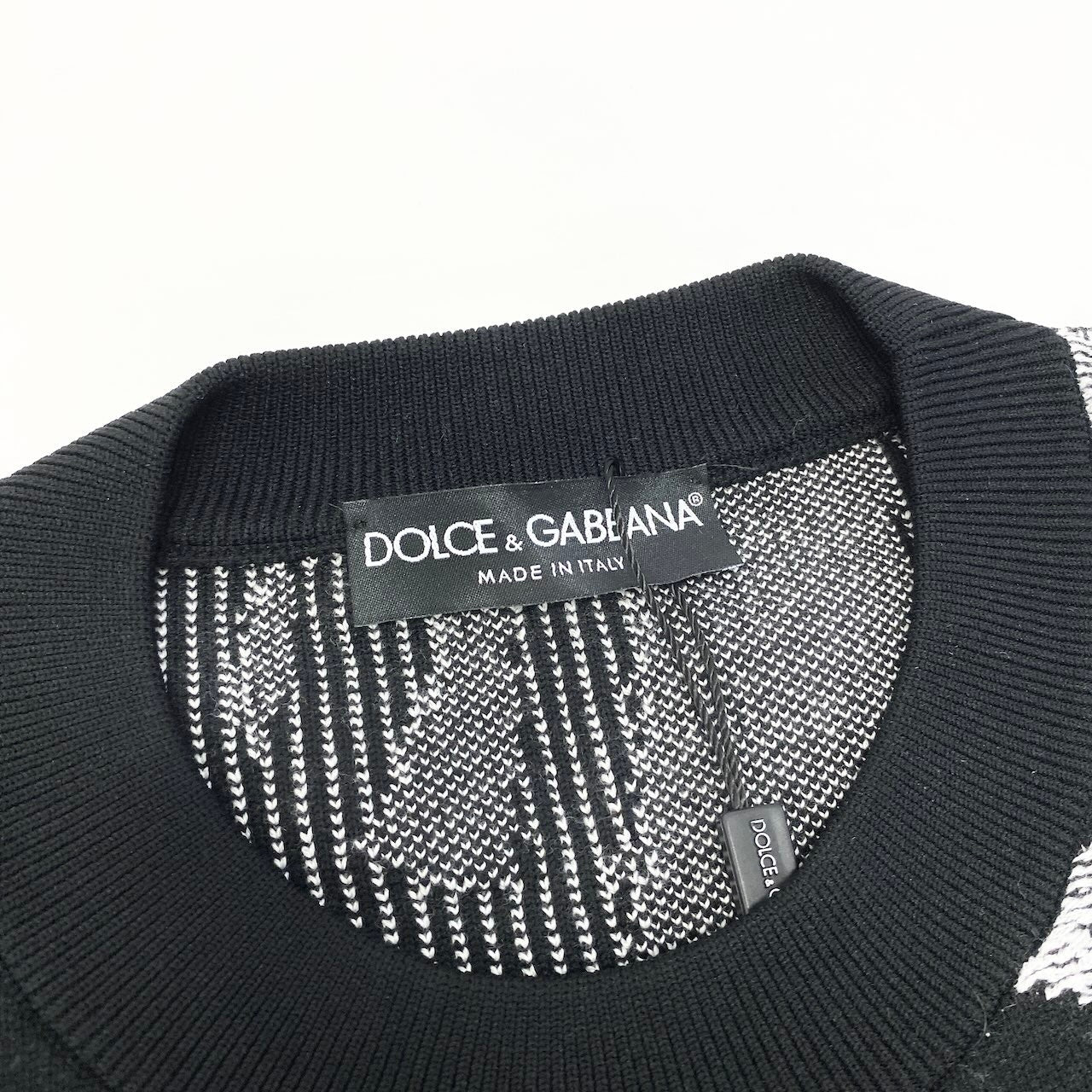 e8 《未使用品》 DOLCE&GABBANA ドルチェアンドガッバーナ ハートアイコン ニットトップ Heart Icon Knit Top サイズXS ブラック D&G ドルガバ タグ付t18r
