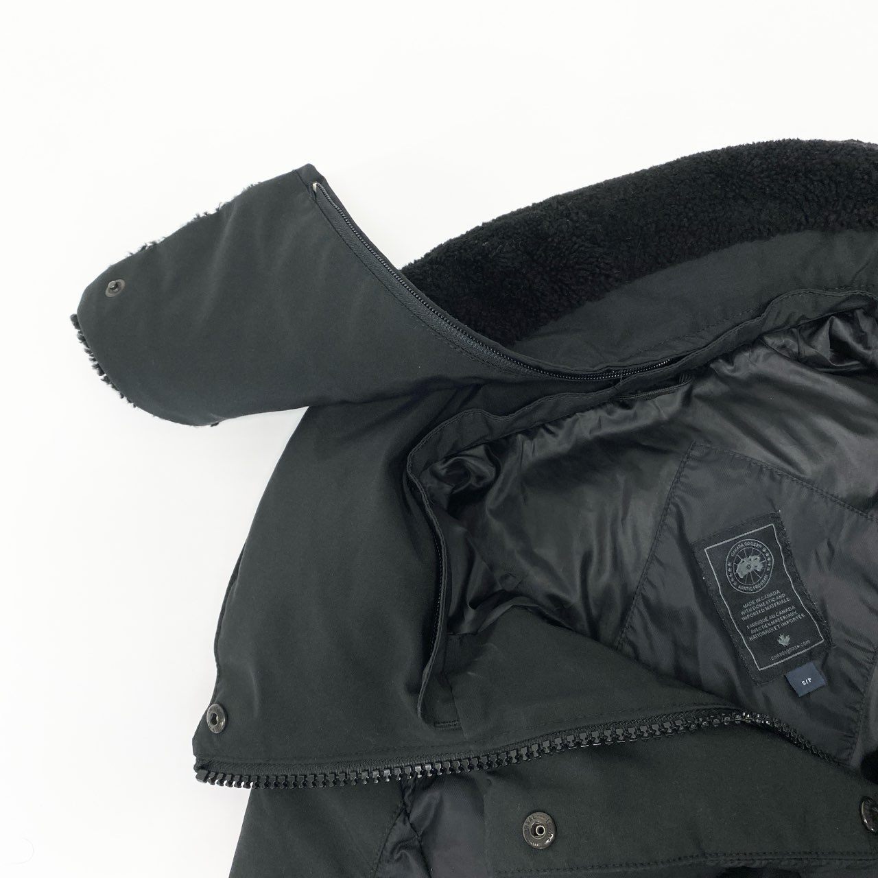 34a16 CANADA GOOSE カナダグース Altona Parka アルトナパーカ ダウンコート ダウンジャケット 3207LB Sサイズ ブラック ナイロン 牛革 レディースo07t