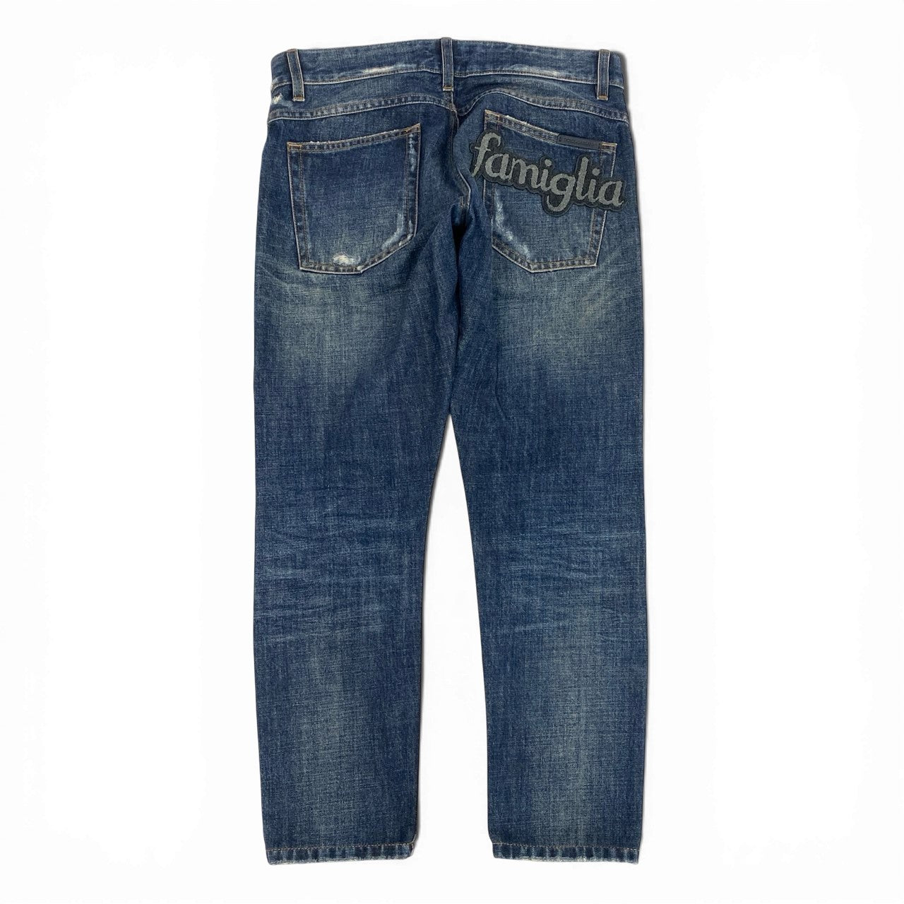 85L19 DOLCE&GABBANA DENIM ドルチェアンドガッパーナ 14GOLD デニムパンツ ダメージデニム ジーンズ イタリア製 メンズ 紳士服 G6IALD 44 インディゴブルー コットン100％k02i