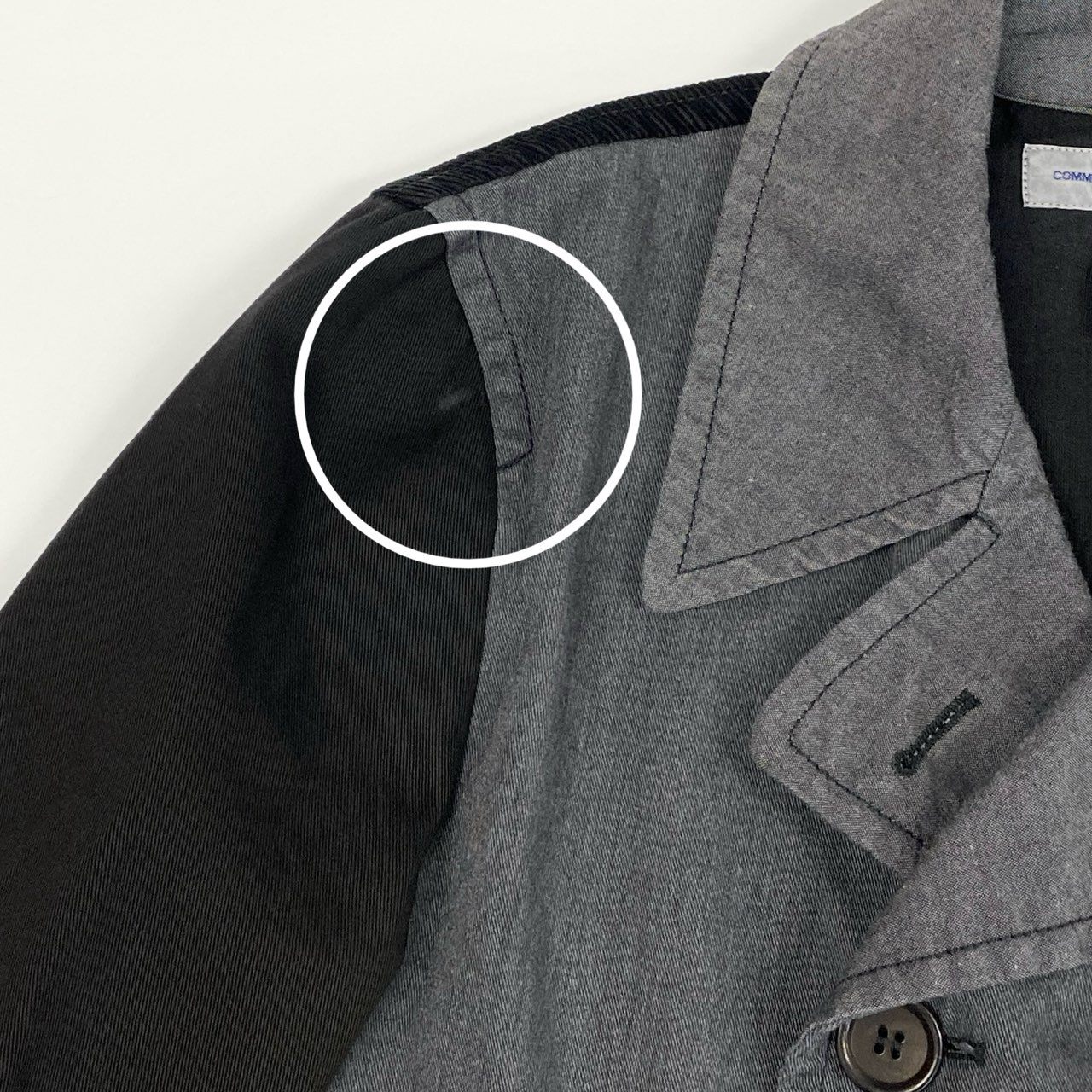 7i25 《美品》COMME des GARCONS SHIRT コムデギャルソン シャツ ダブルブレスト ピーコート 切替ジャケット 異素材 W24163 XSサイズ マルチカラー メンズk02i