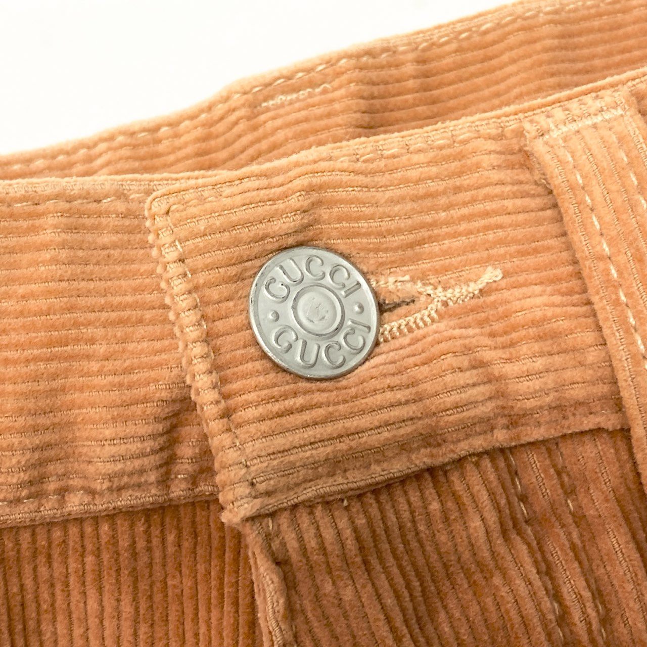 Ｍc5 GUCCI グッチ コーデュロイパンツ ストレート ボトムス シェリーライン メンズ 紳士服 サイズ46 オレンジ系 コットン100％o07t