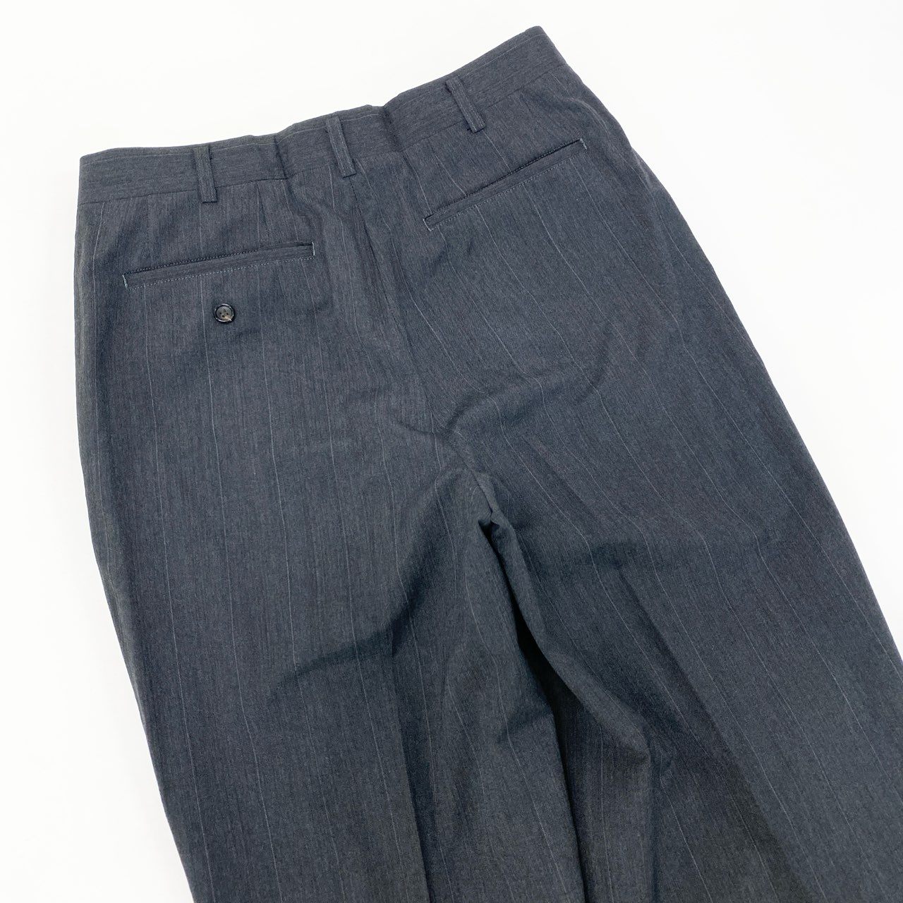 6k1 COMME des GARCONS HOMME コムデギャルソンオム 田中オム セットアップスーツ ストライプスーツ ダブルブレスト 背抜き フォーマル メンズ 紳士服 AD1992  M グレー ウール100％o07t