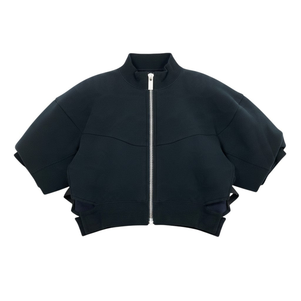 Aj19 sacai サカイ スポンジ スウェット ブルゾン  24-07257 サイズ2 ブラック レディースu02t