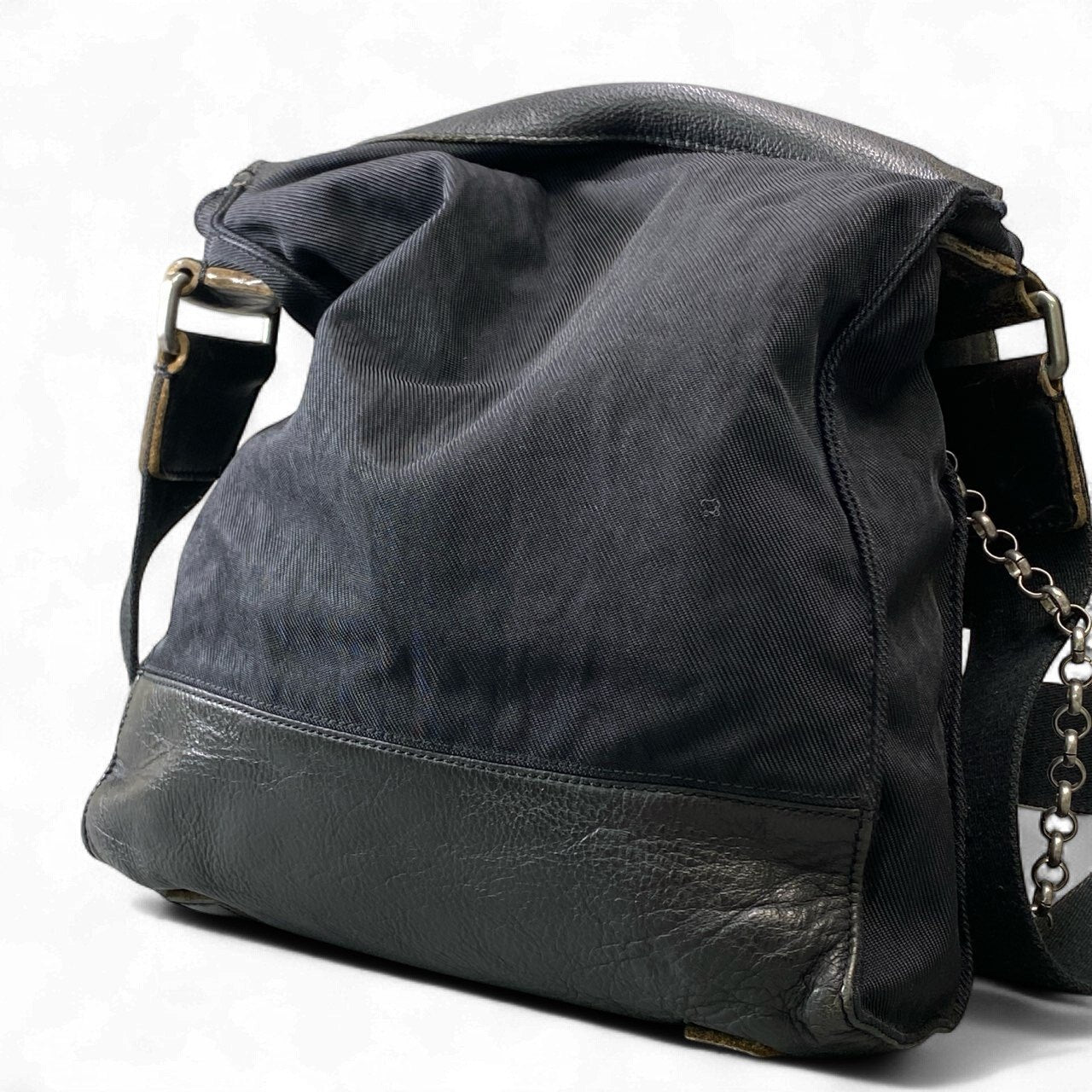 bk18 DOLCE&GABBANA ドルチェ＆ガッバーナ 00’s Vintage Leather Shoulder Bag Chain fastener ショルダーバッグ メンズk02i