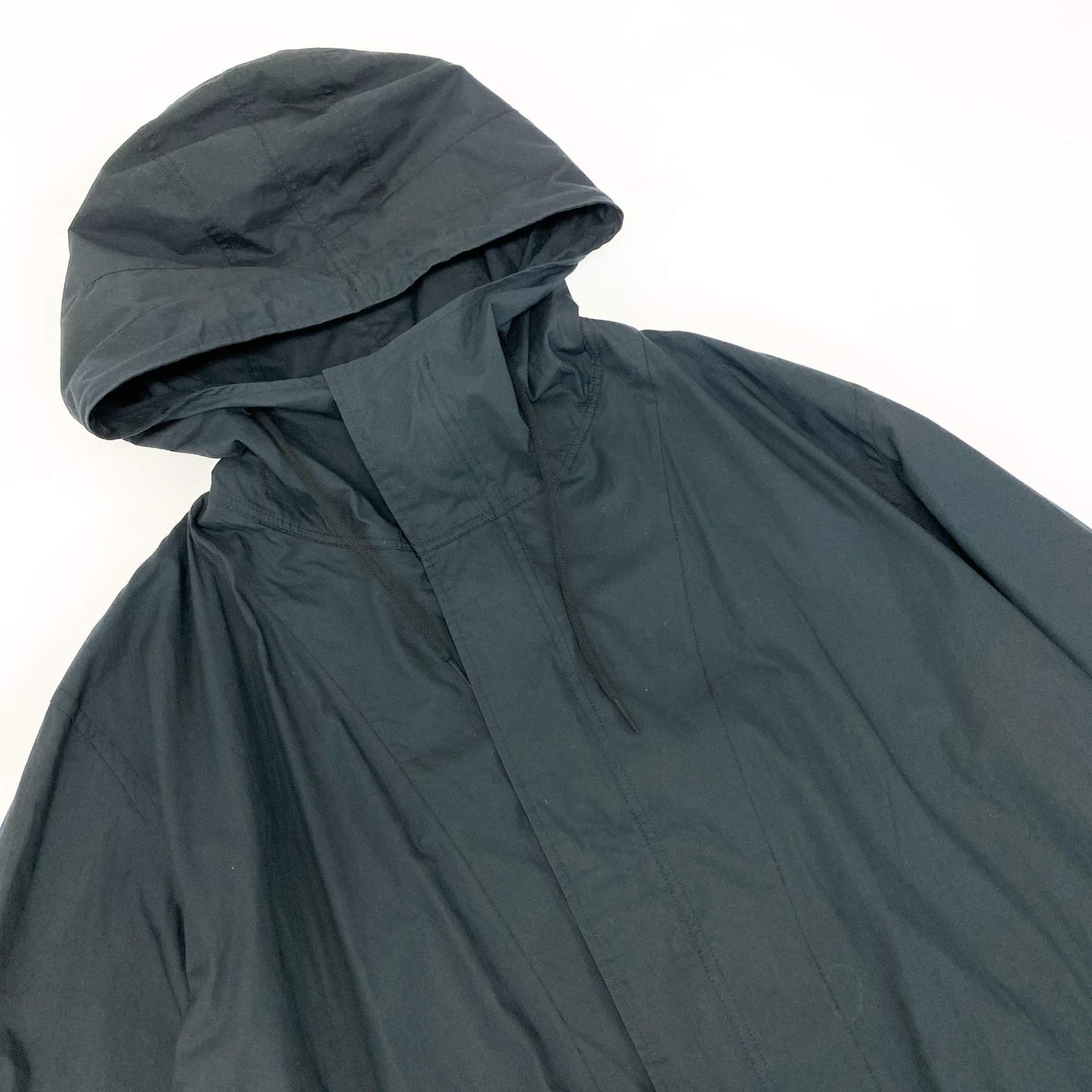 7L22  Y-3 ワイスリー Mod Parka Shirt オーバーサイズフーディージャケット背面 ロゴ刺繍 Lサイズ ブラック コットン100％ メンズu02t