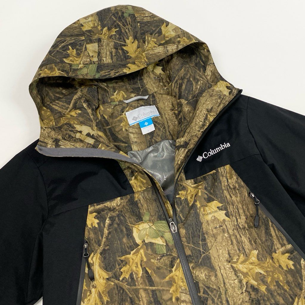 23L22 Columbia コロンビア マウンテンパーカー ジャケット アウター デクルーズ サミットパターン カモフラ 迷彩 220 PM3810 Lサイズ ブラック メンズo07t