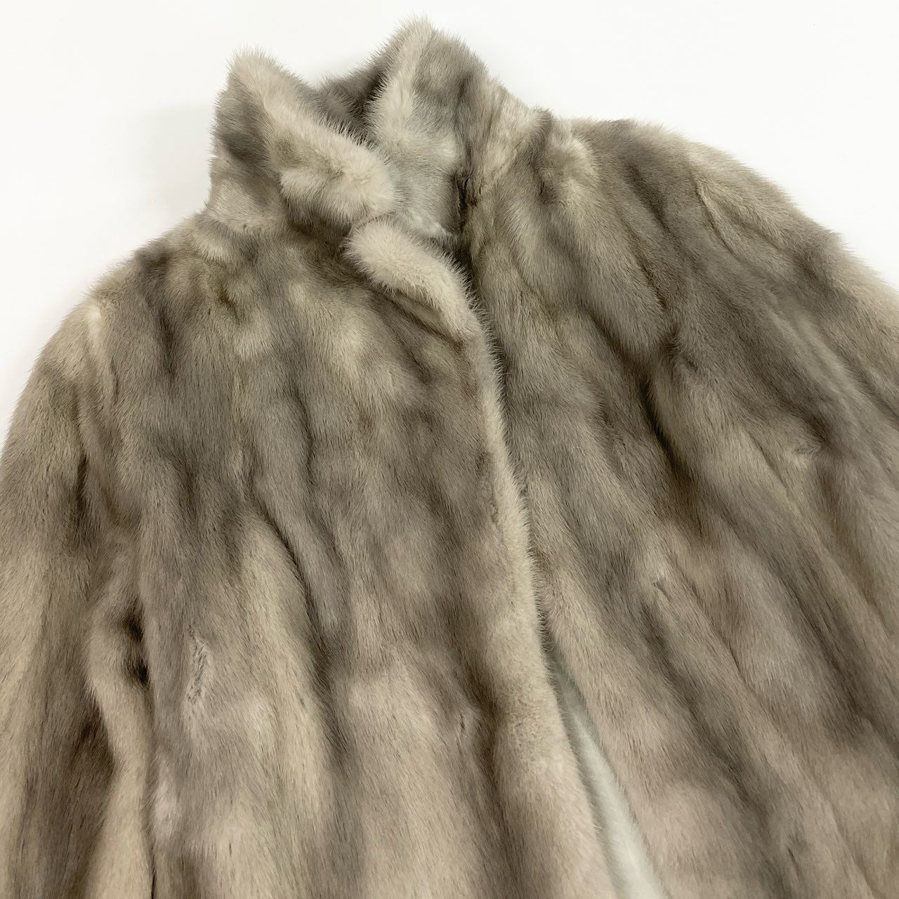 6a21 サファイアミンク ファーコート サイズ9 シルバーグレー 本毛皮 Sapphire Mink Fur Coatt18r