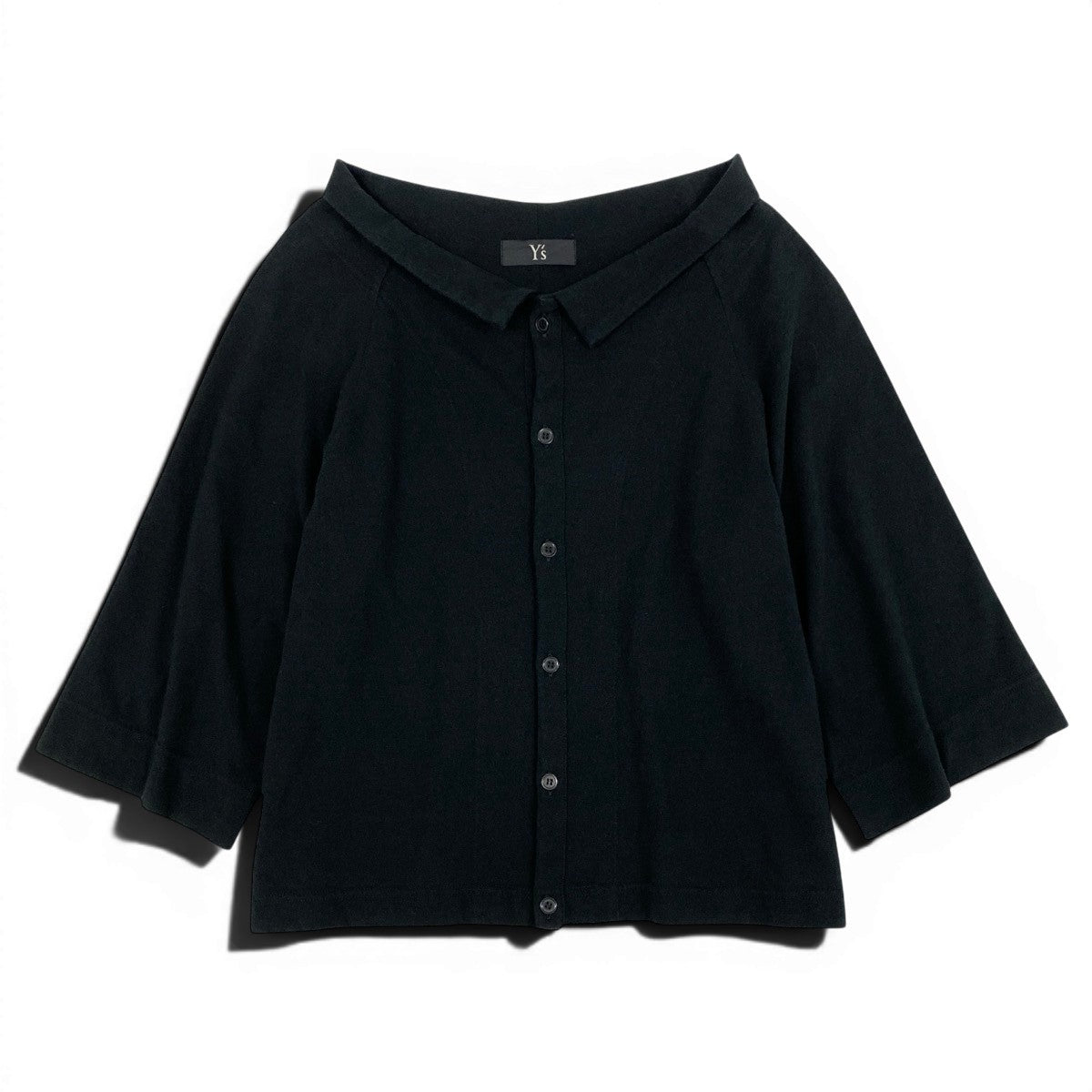 Ae28 Y`s ワイズ YOHJI YAMAMOTO ヨウジヤマモト ワイドスリーブ カーディガン サイズ2 ブラック コットン100％ レディース 女性服u02t