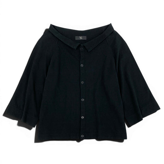 Ae28 Y`s ワイズ YOHJI YAMAMOTO ヨウジヤマモト ワイドスリーブ カーディガン サイズ2 ブラック コットン100％ レディース 女性服u02t