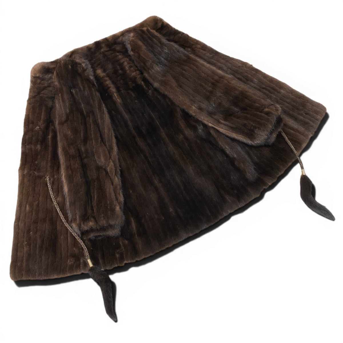 7g29 SAGA MINK サガミンク 銀サガ ミンクコート デミバフミンク ドローコード付 9号 ブラウン MINK FUR レディースu02t