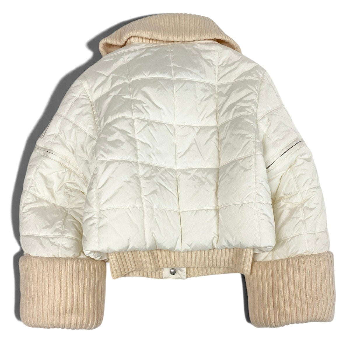 Ch28 【極美品】CHANEL 2000年 00A シャネルスポーツ クロップドパワージャケット 38サイズ アイボリー レディース 女性用ta1