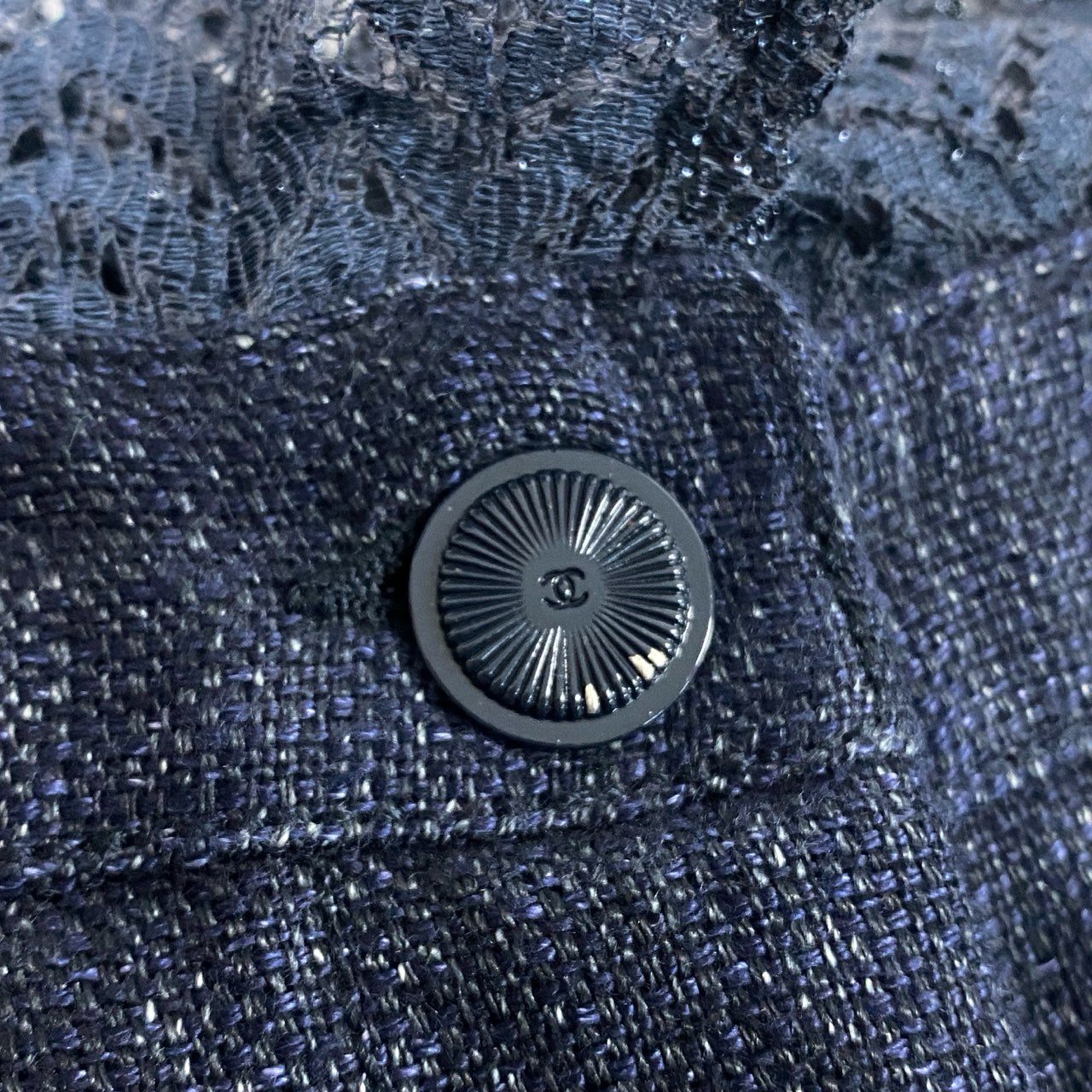 13b10 CHANEL シャネル 2001 リネンツイードワンドパンツ Indigo Linen Wide Pants P17165V09669 46サイズ インディゴ リネン100％ レディース 女性用ta1