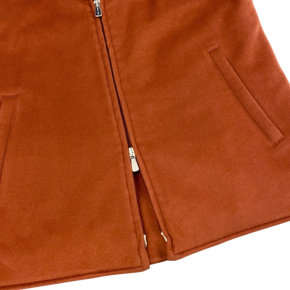 j19 Loro Piana スタンドカラーカシミヤベスト ジャケットベスト アウター 40サイズ オレンジ カシミヤ100％ レディース 女性用u02t