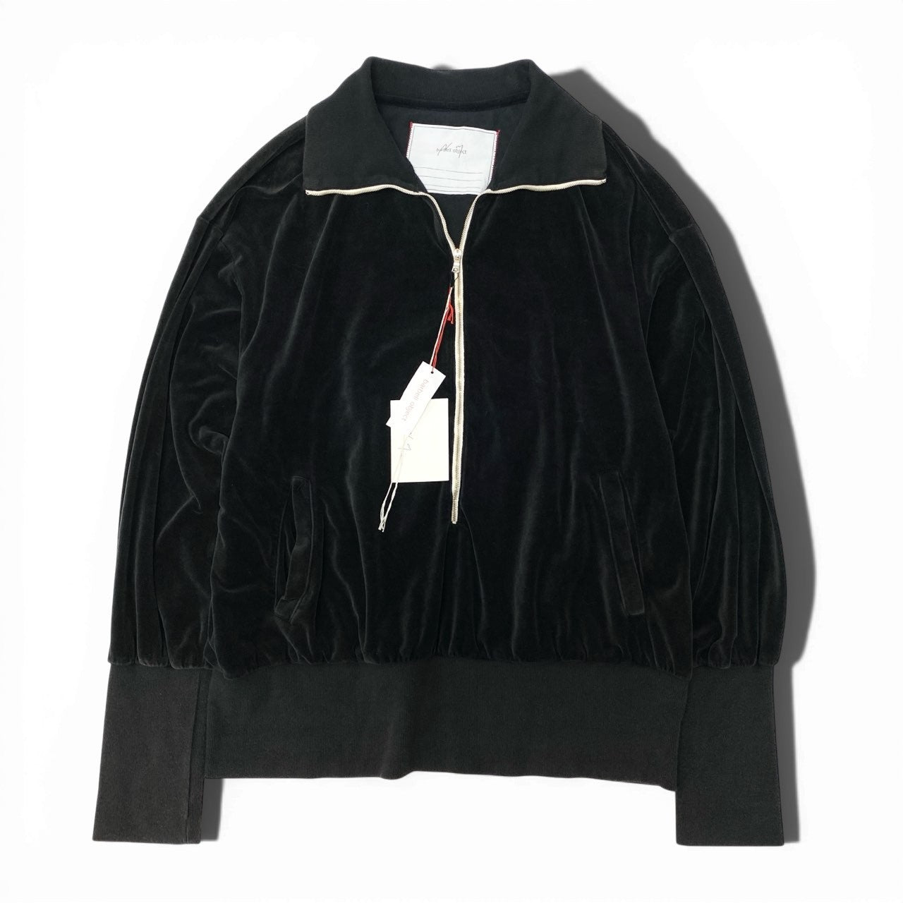 83c4【美品】barbell object バーベルオブジェクト ANCELLM ベロアセットアップ トラックジャケット トラックパンツ bo-24a-anc01 Fサイズ ブラック メンズ 男性用o07t