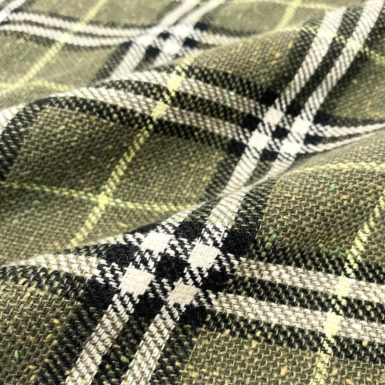 78d9 BURBERRY LONDON バーバリー ロンドン リネンブレンド チェックスカート Check Skirt サイズ40 カーキ 女性服 三陽商会t18r