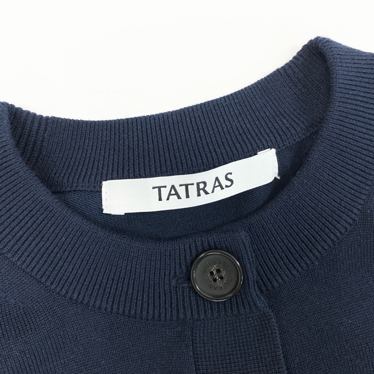 6b12【美品】TATRAS タトラス PREDAIA プレダイア ニットカーディガン ロゴワッペン LJXA0315053588 01サイズ ネイビー レディース 女性用u02t