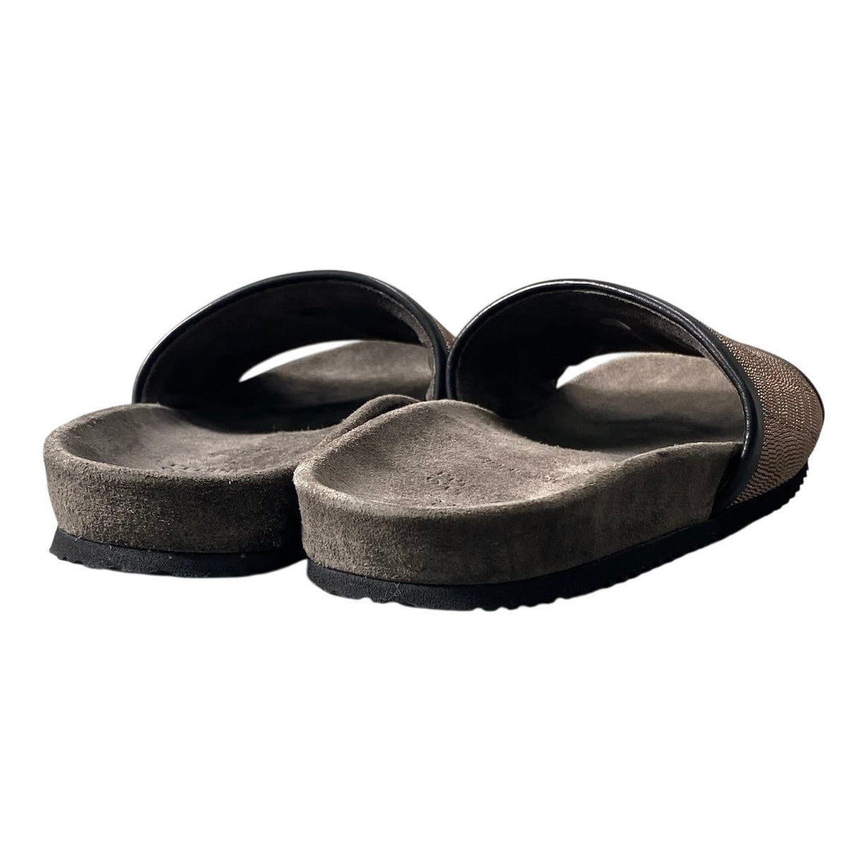 h10 【極美品】BRUNELLO CUCINELLI プレシャス ジュエリーサンダル ビーズ 37サイズ ブラウン レディース 女性用k02i