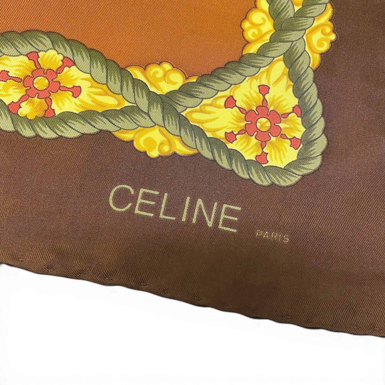 d22 CELINE セリーヌ スカーフ バンダナ チーターモチーフ マルチカラー シルク100％ レディース 女性用u02t