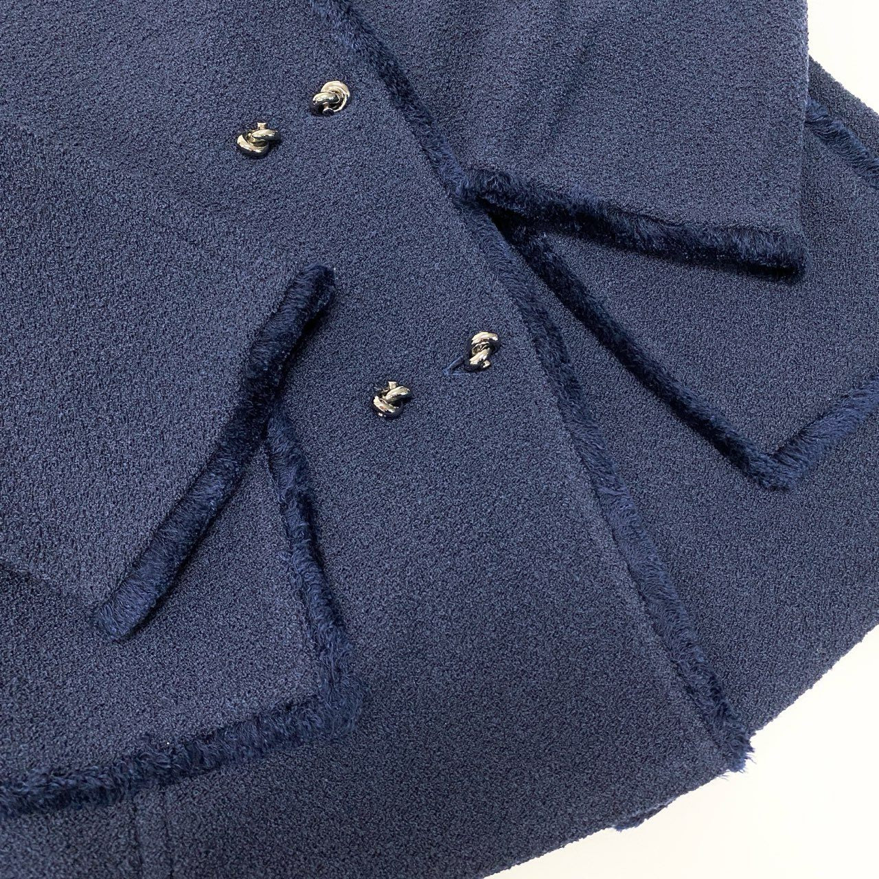 16a16【新品】ST.JOHN セントジョン スプリング ツイードジャケット 短丈ショートジャケット サイズ8 ネイビー レディース 女性用k02i