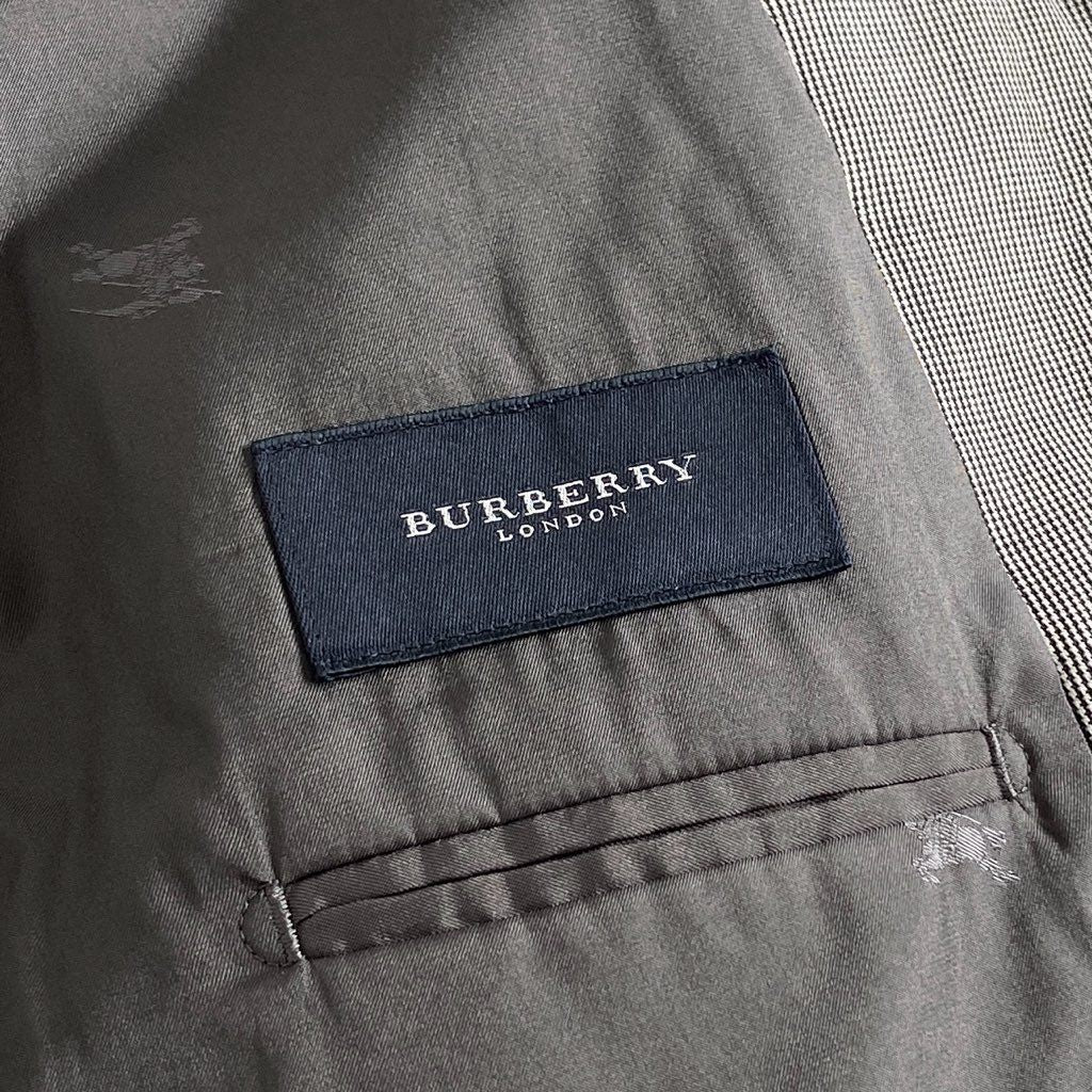 58g9 BURBERRY LONDON バーバリーロンドン 金ボタン ホースフェリーボタン ブレザー テーラードジャケット セットアップ サイズA7 グレー メンズ 紳士