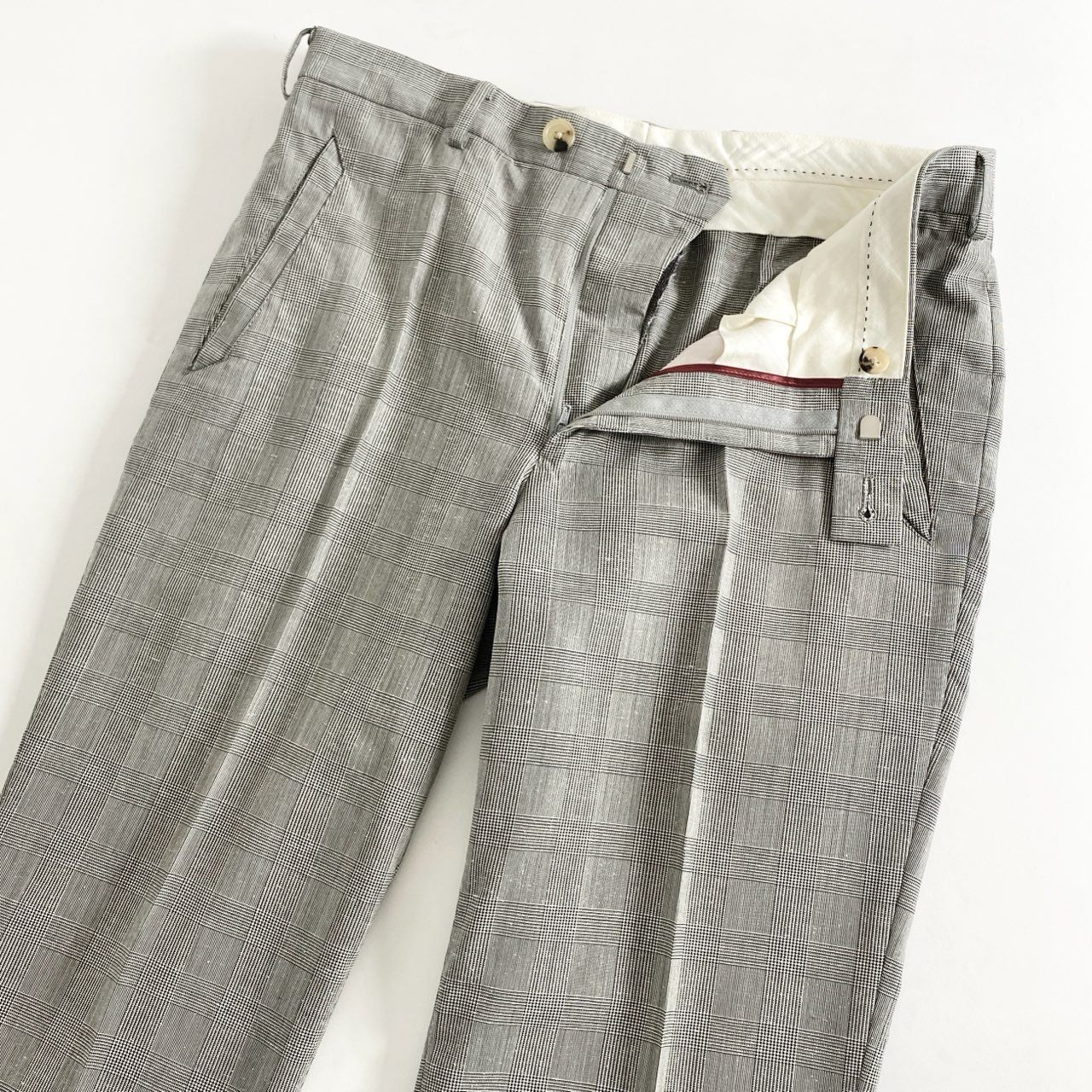 28e26 Paul Smith COLLECTION ポールスミスコレクション DORMEUIL社生地 シングルスーツ セットアップ 裏地花柄 サイズL グレー グレンチェック メンズ 紳士服